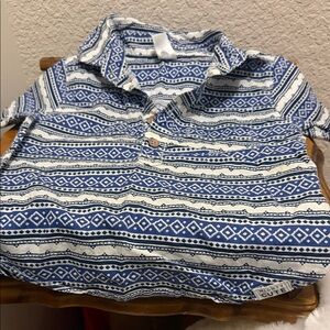 Carter's Blue and White Patterned Polo Shirt